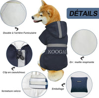 Dog Raincoat Waterproof Hooded, Medium Dogs - Navy Blue / 3XL-Fit for 33 to 44 pounds - image 3