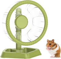 Hamster Wheel, Quiet Spinner Hamster Running Exercise Wheel with Adjustable Stand for Small Animals - Green / Small(6.3 inch)