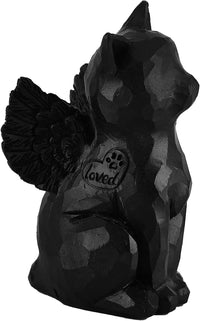 Cat Angel Memorial Figurine, Gray - Natural-love My Cat (Black)