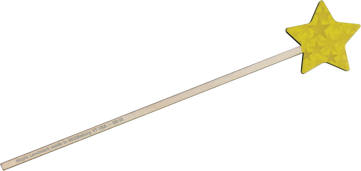 Maple Landmark Silly Sticks yellow wooden star magic wand, 12 inches long