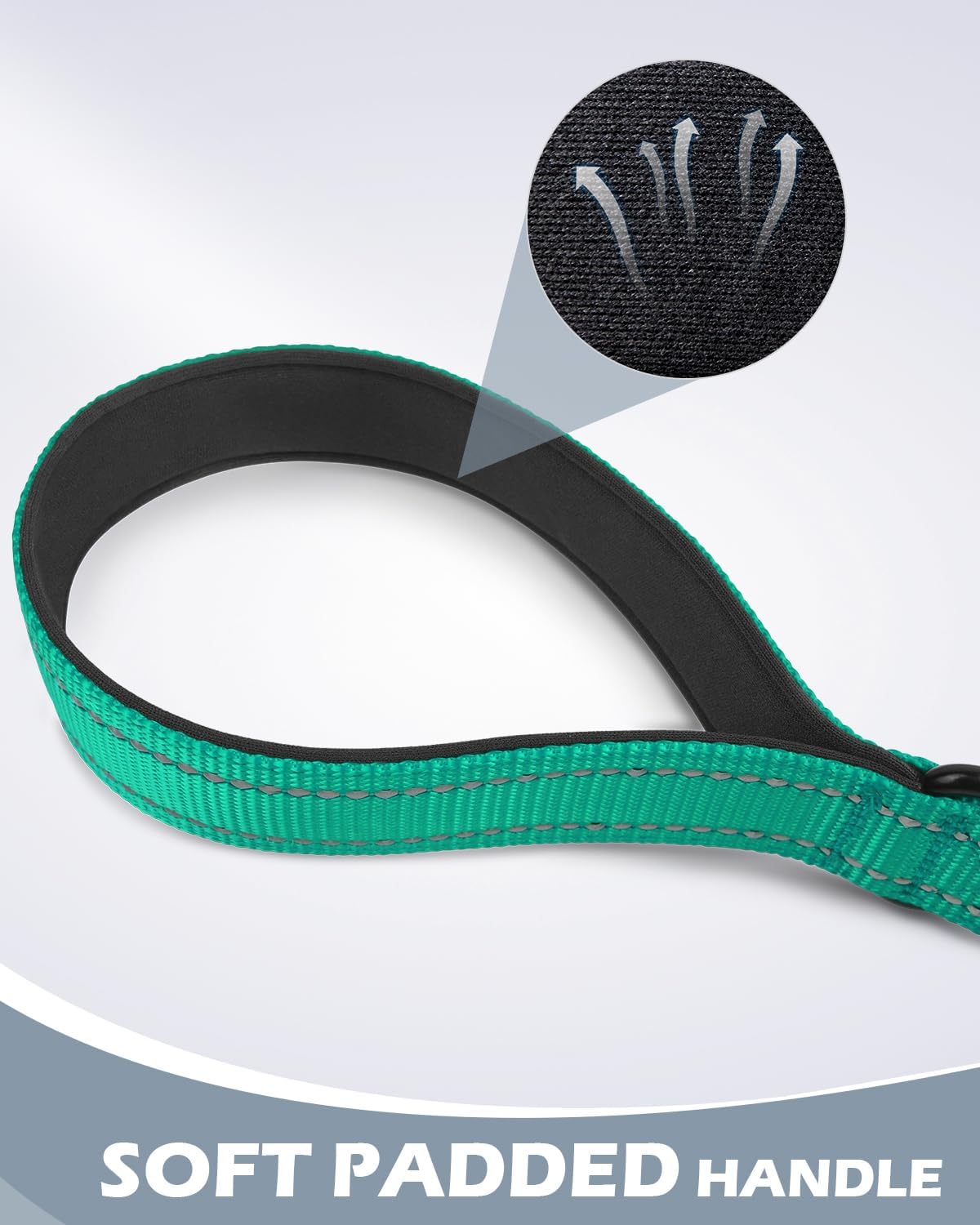 Joytale Short Dog Leash for Close Control & Training, 18" - 1 ft / Teal - image 3