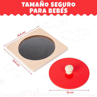 Adena Montessori Play Kit: Knob Puzzle, Drum & Ball, 6-12m – Fun for Kids & Family - Mirror Peekaboo Knob Puzzle - image 4
