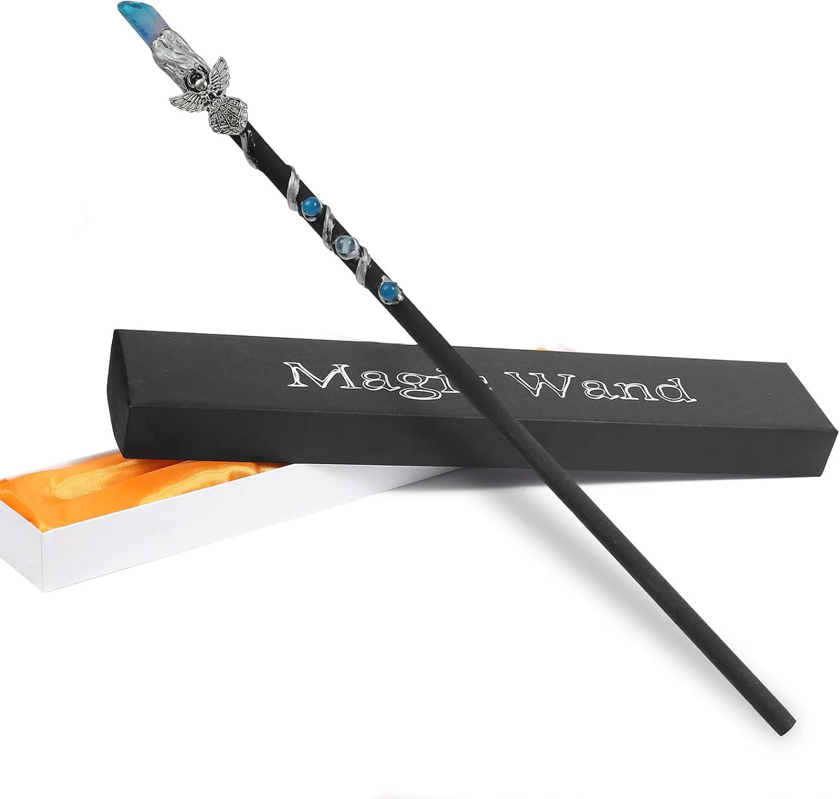 Bubbmi rhinestone witch magic wand in Snakepurple with solid wood body and metal accents - view 4