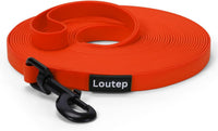 Waterproof Long Line Dog Training Leash, PVC-Coated - Orange / 30ft