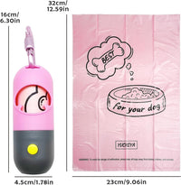 Dog Poop Bags Holder with LED Flashlight - Pink / 195 Count (Pack of 1) - image 2