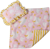 Baby Whitney pink clouds doll blanket and pillow set