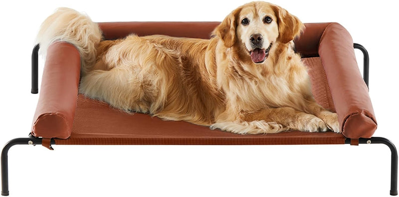 RRPETHOME Elevated Cooling Dog Cot 43x31" - Caramel / 54.0"L x 34.0"W x 8.0"Th