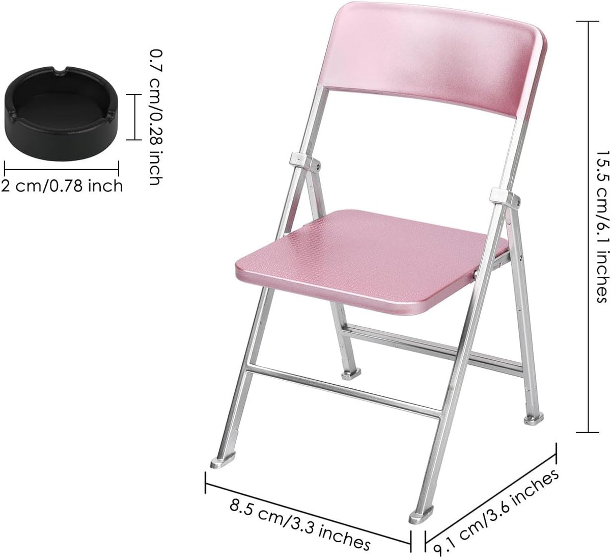 DS. Distinctive Style 1/6 scale black mini folding chair for 12 inch action figures and dolls - view 7