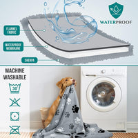 PetAmi Waterproof Dog Blanket Puppy Couch Bed Cover Queen 90x90 - Paw Gray / Small (24x32) - image 4