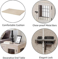 unipaws 25.5 Inch Furniture Style Dog Crate for Small Dogs, Cats, Min Pigs, Rabbit, Indoor Aesthetic Puppy Kennel, Modern Decorative Wood Wire Pet House Cage, Pretty Cute End Side Table, Grey