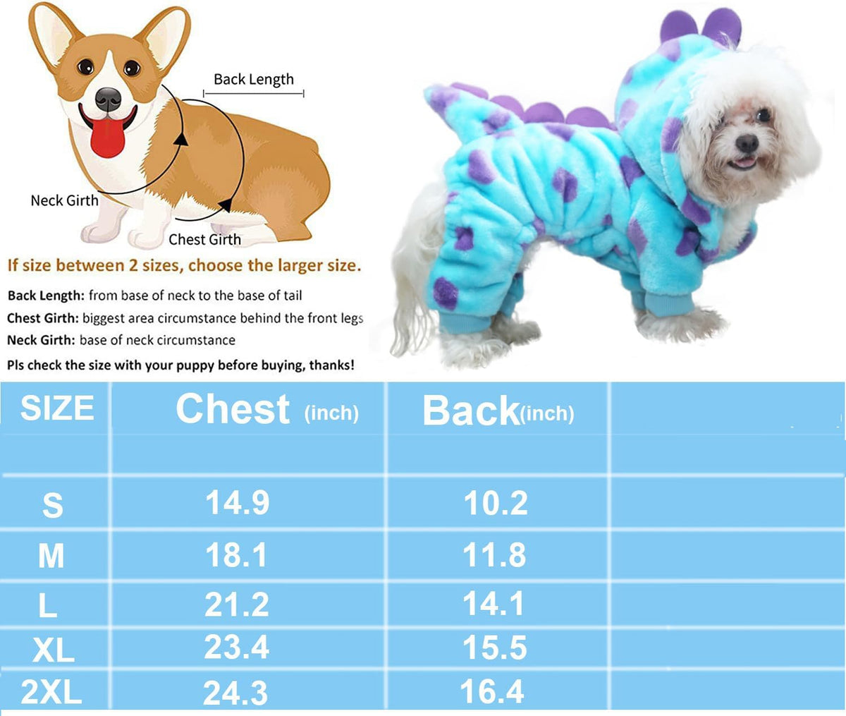 Nigua dinosaur costume hoodie with spiked hood for small and medium dogs and cats - view 3