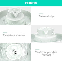 Ceramic Cat Water Fountain, 2.1L/71oz Cupcake Pet Water Fountain for Dog and Cat Indoor, 2 Ultra Quiet Pumps & 3 Filters