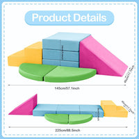 Tykacna foam climbing blocks for toddlers, 5 piece gray soft play set for indoor climbing - view 3