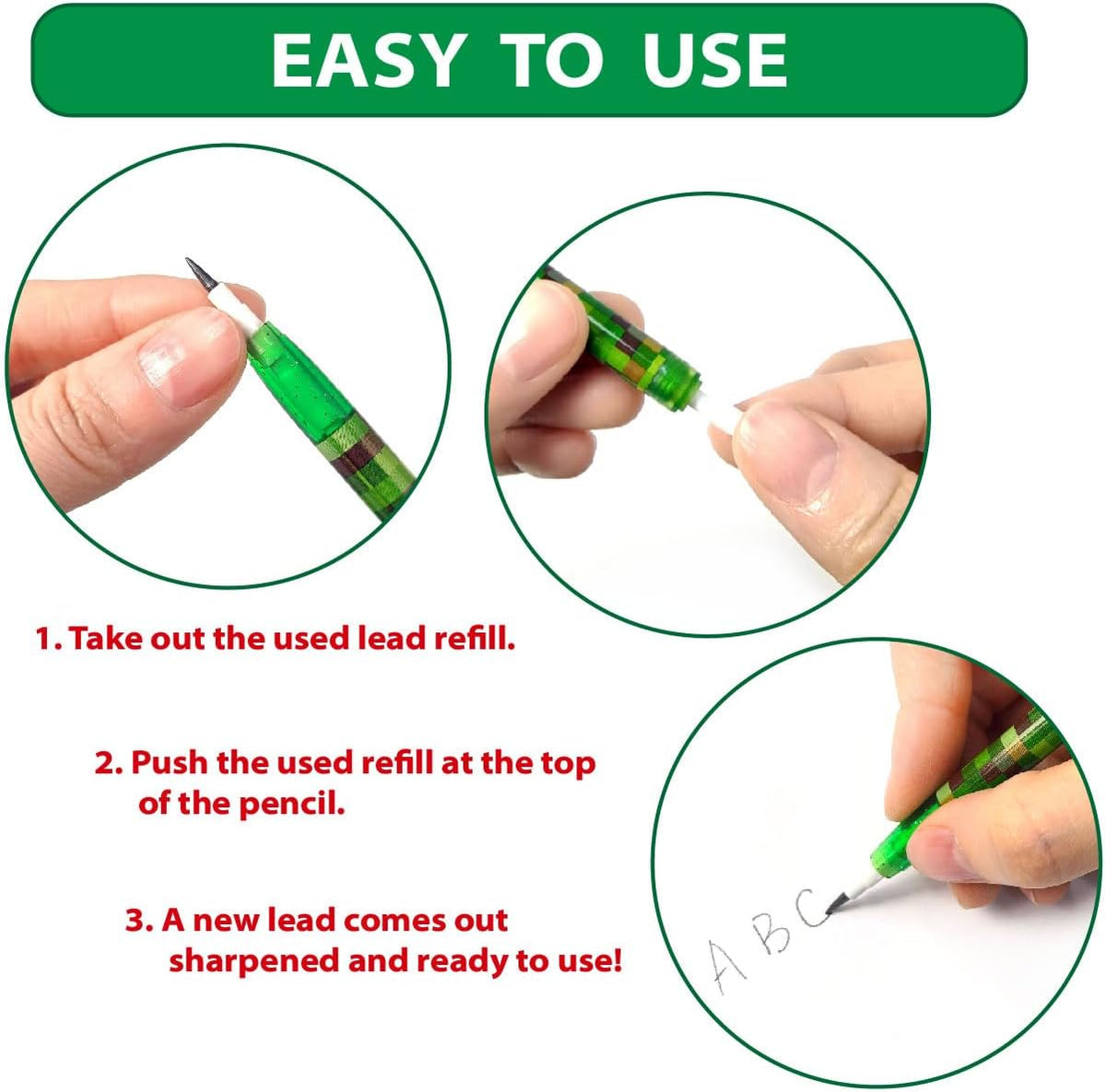 TINYMILLS 24 Pcs Pixel Miner Stackable Push Pencils - image 3