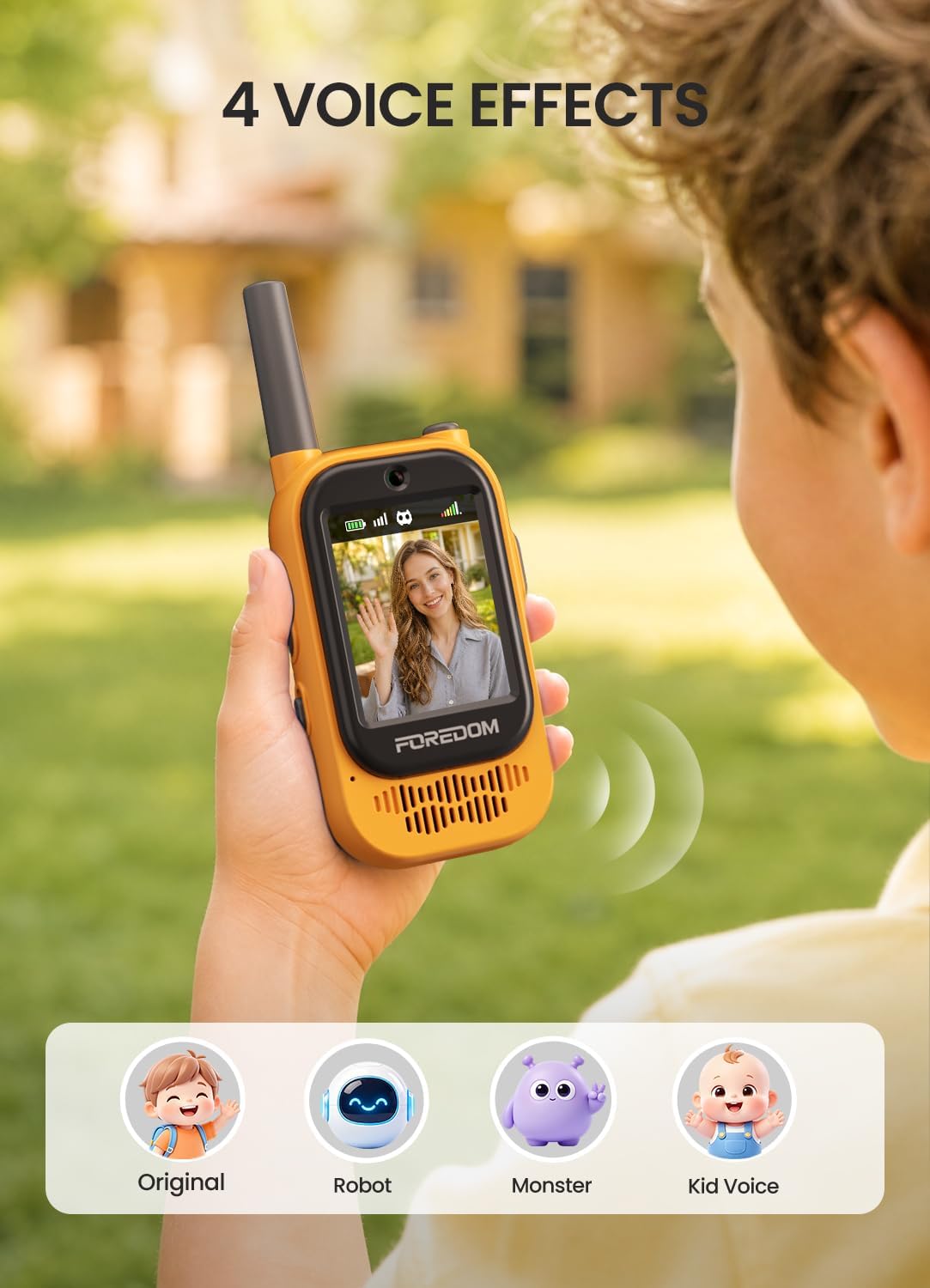 FOREDOM video walkie talkies for kids with HD screens, 2-pack - view 5