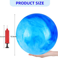 2 Pcs Playground Balls for Kids, Inflatable Bouncy Balls, Red - Red, Blue / 15 inch - image 3