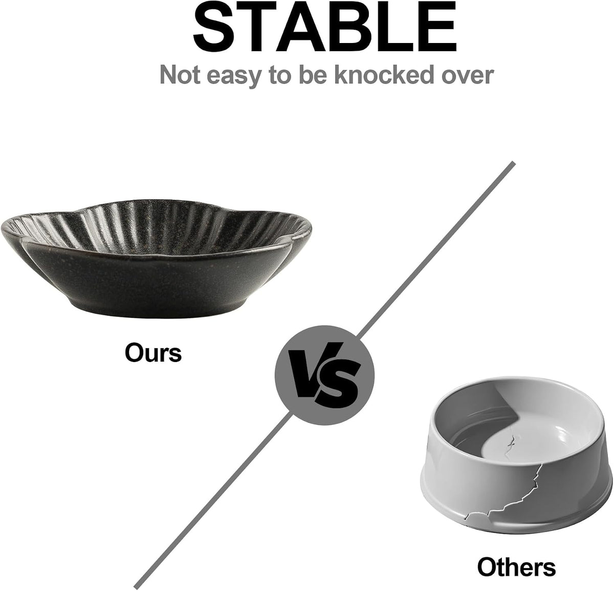 Mecaikru Ceramic Cat Food Bowls - black / 4.72in / classic - image 2