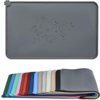 AUDWUD Waterproof Silicone Pet Feeding Mats - Grey / 18.5" x 11.5"