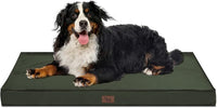Outdoor All Weather Dog Bed, XXL Waterproof Dog Bed for Large Dogs, Orthopedic Egg Foam Pet Bed Mat with Removable and Washable Oxford Cooling Cover, Dark Green