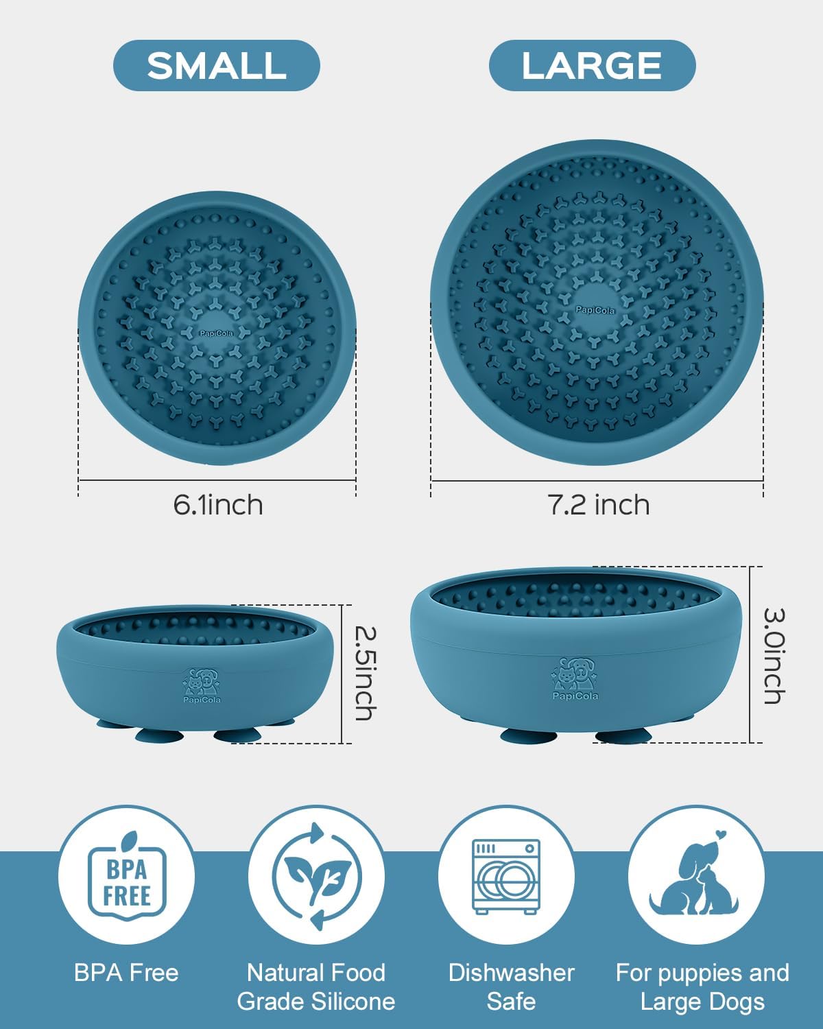 Dog Lick Bowl for Dogs S, Lick Mat, Dog Slow Feeder – Essentials for Dogs - Small / BlUE - image 3
