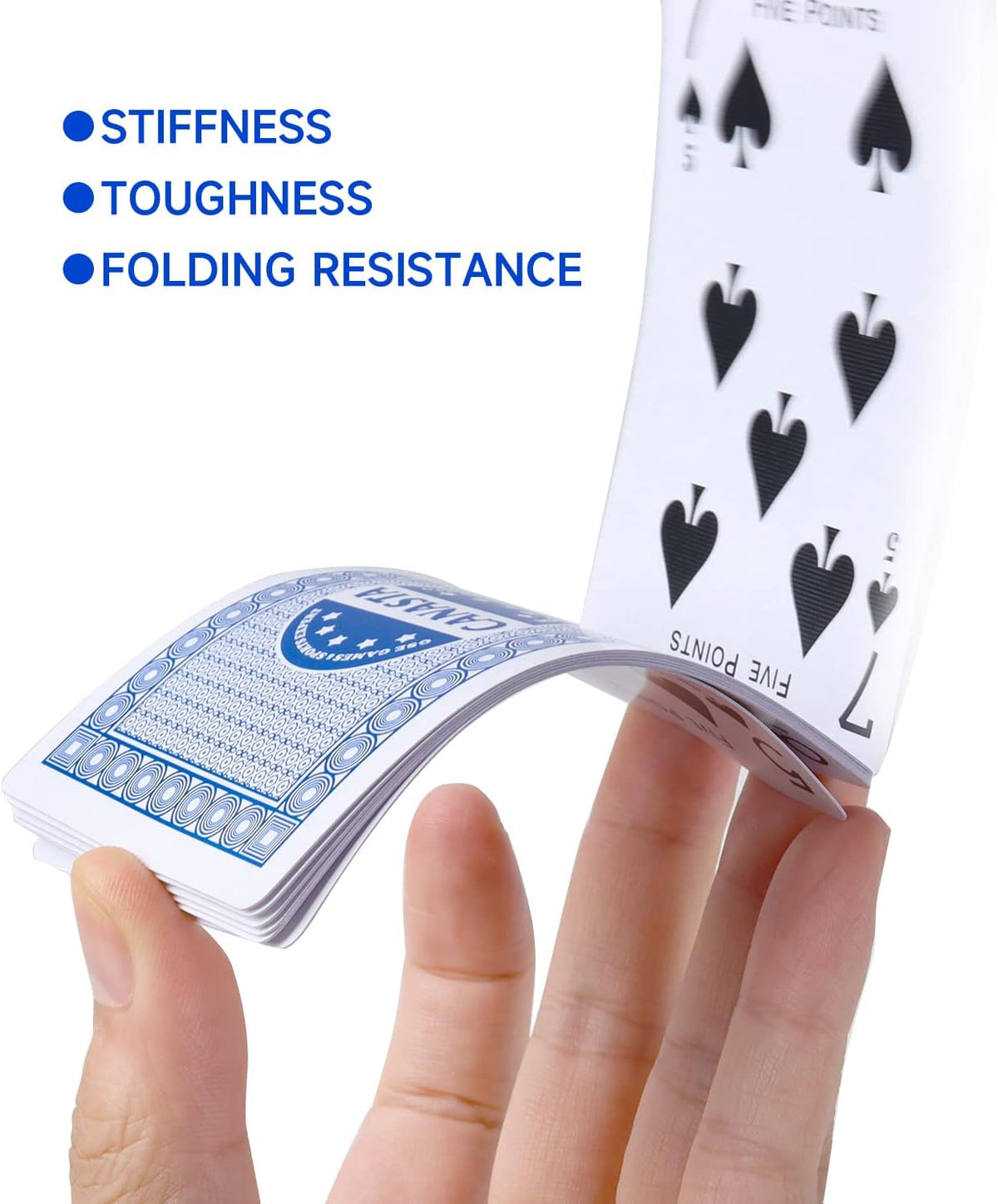 GSE canasta cards, 6-deck blue set with printed point values - view 23