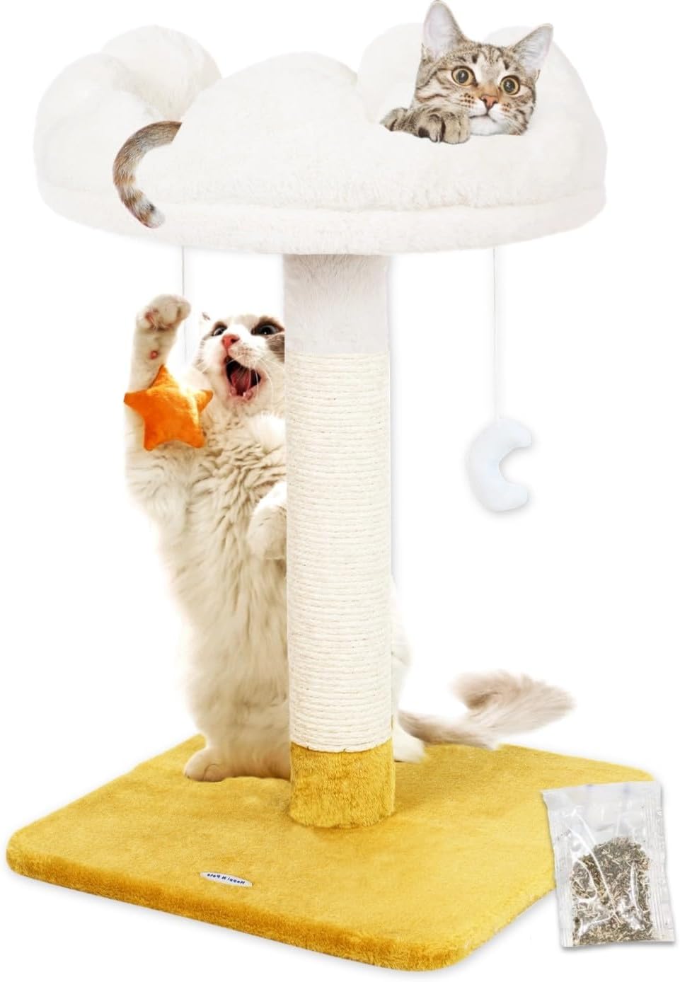 Cat Tree, Cloud Cat Tower with Soft Bed - 28" with Scratching Post