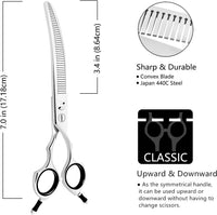 Curved Dog Grooming Scissors, Trimming Face and Paws. - Curved Fluffer / 7.0" - image 2