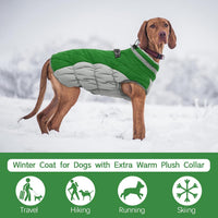 Dog Cold Weather Coats Reflective Dog Warm Jacket with Harness – Essentials for Dogs - Green / L(chest:24in) - image 2