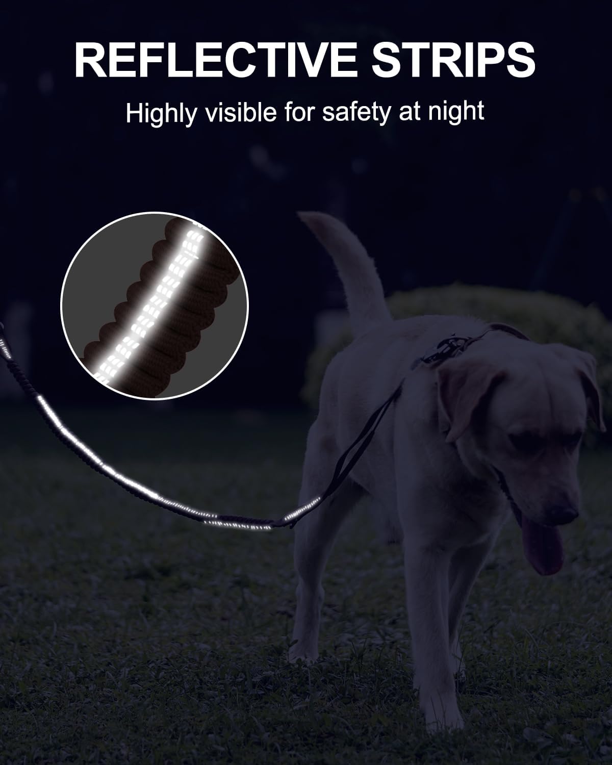 Joytale Tactical Bungee Dog Leash, Shock Absorbing No Pull - Brown - image 4