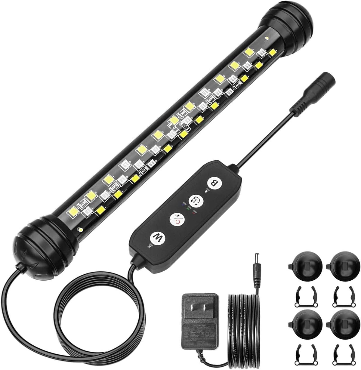 SEAOURA Submersible Led Aquarium Light for Fish Tank with Timer - 7 inch for 7.8-17inch tank