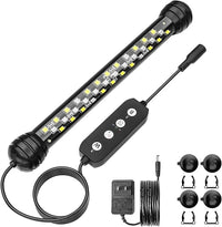 Led Aquarium Light with Timer, Submersible Aquarium Plant Light, Fish Tank Light with Auto On/Off, 3 Lighting Modes, Adjustable Brightness (7 inch for 7.8-17inch Planted Tank), 5W
