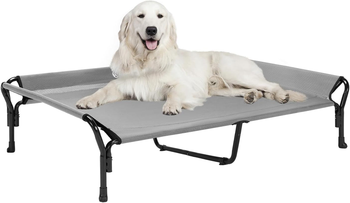 Veehoo Cooling Elevated Dog Bed - Grey / 50.5"L x 33.5"W x 12.0"Th