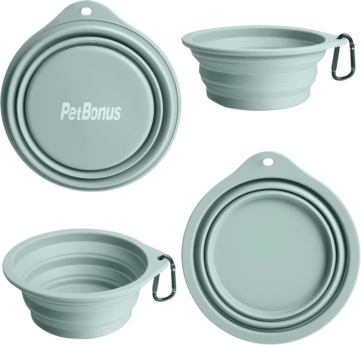 2-pack silicone collapsible dog bowls for travel, BPA free and dishwasher safe - view 2