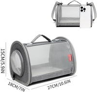 Guinea Pig Carrier Travel Small Animal Carrier Bag Lizard Bird Rabbit - 10.6"L x 7.0"W x 5.9"H / gray - image 3