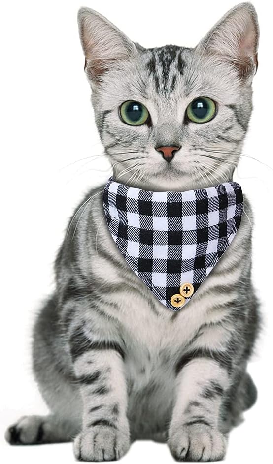 Faleela Breakaway Cat Collar with Bells - White and black+bandana - image 4
