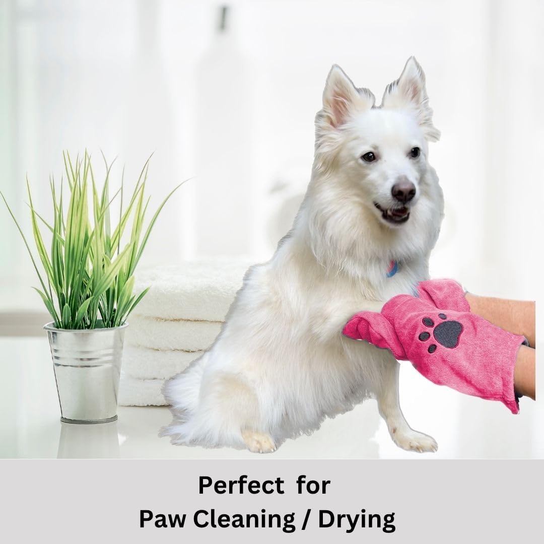 Penny & Niko Microfiber Pet Towel Mitts - Standard - 4 pack / Pink - image 2