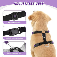Lukovee Dog Car Harness Seat Belt Set - XX-Small / Purple - image 4