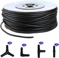 Aquarium 50 Feet Standard 3/16" Black Flexible Airline Tubing – Essentials for Fish - 320 Feet with connectors - image 2
