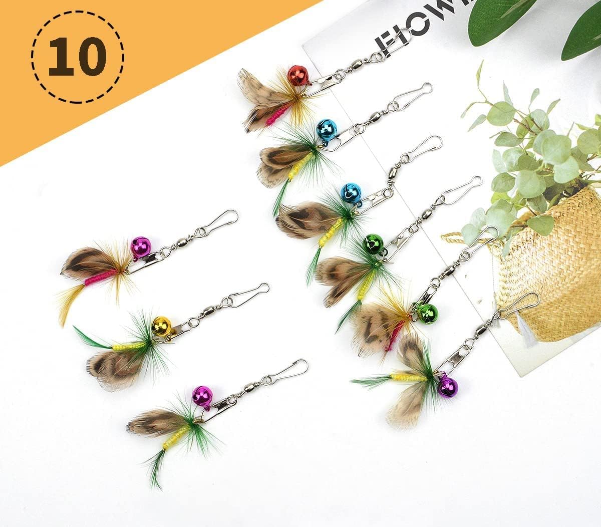 Cat Insect Feather Toys Replacement Cat Toy Wand Refills - Style 6 - image 4
