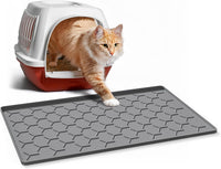 Silicone Cat Litter Mat 34×22 inch, Easy to Clean, Gray – Daily Care for Cats - 24" X 16" / Dark Grey