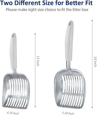 WePet Cat Litter Scoop, Aluminum Alloy Sifter, Kitty Metal Scooper, Deep Shovel, Long Handle, Poop Sifting, Kitten Pooper Lifter, Durable, Heavy Duty, for Litter Box