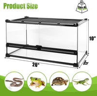 Folding Reptile Travel Terrarium Tank 17" × 12" × 10" – Essentials for Reptiles And Amphibians - 20" x 12" x 10" - image 2