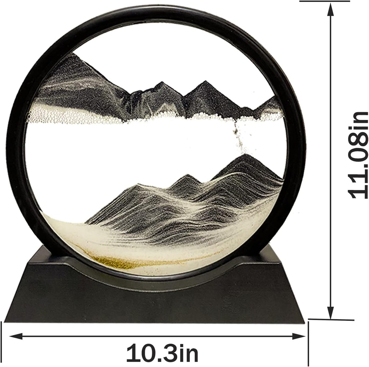 HYUGF Moving Sand Art Picture, 3D Deep Sea Liquid Motion Sand – Fun for Kids & Family - Black / 12 inches - image 3