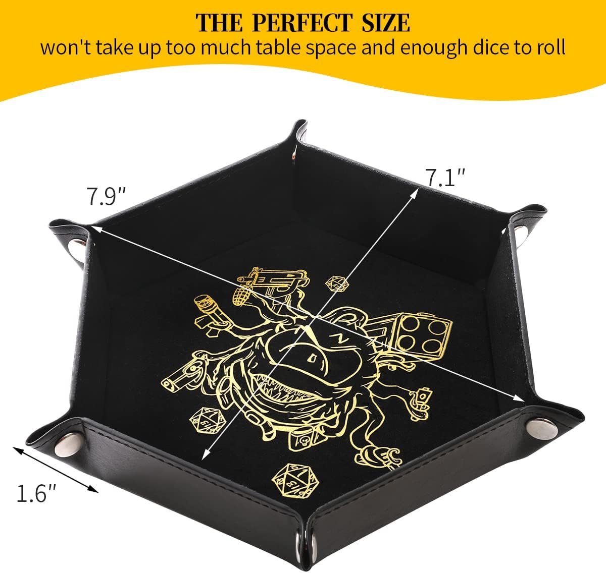 Grajar 2 Pcs Portable Folding Dice Rolling Tray Set for RPG DND Table - Beholder - image 3