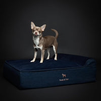 Large Dog Bed Orthopedic Memory Foam Cooling Gel 35x25x8.7 in – Essentials for Dogs - Dark Blue - DE / Medium - image 4
