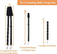 Dog Grooming Belly Strap Belly Band & Loop 3 Sets Adjustable Dogs - black - image 3
