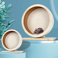 antiai Hamster Wooden Silent Wheel, Small Animal Exercise Wheel Accessories, Quiet Spinner Hamster Running Wheels Prevent Depression Toys for Hamsters, Gerbils, Mice and Other Small Pets (S)