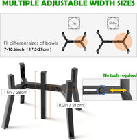 Dog Bowl Stand for Medium Large Dogs - 1 Pack - Black, 2-in-1, Square / Height: 11", Width: 7-10.6" - image 3