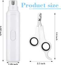 Lasnten 2 Pcs Bird Nail Grinder with Clipper Bird Nail Trimmer File - White - image 3