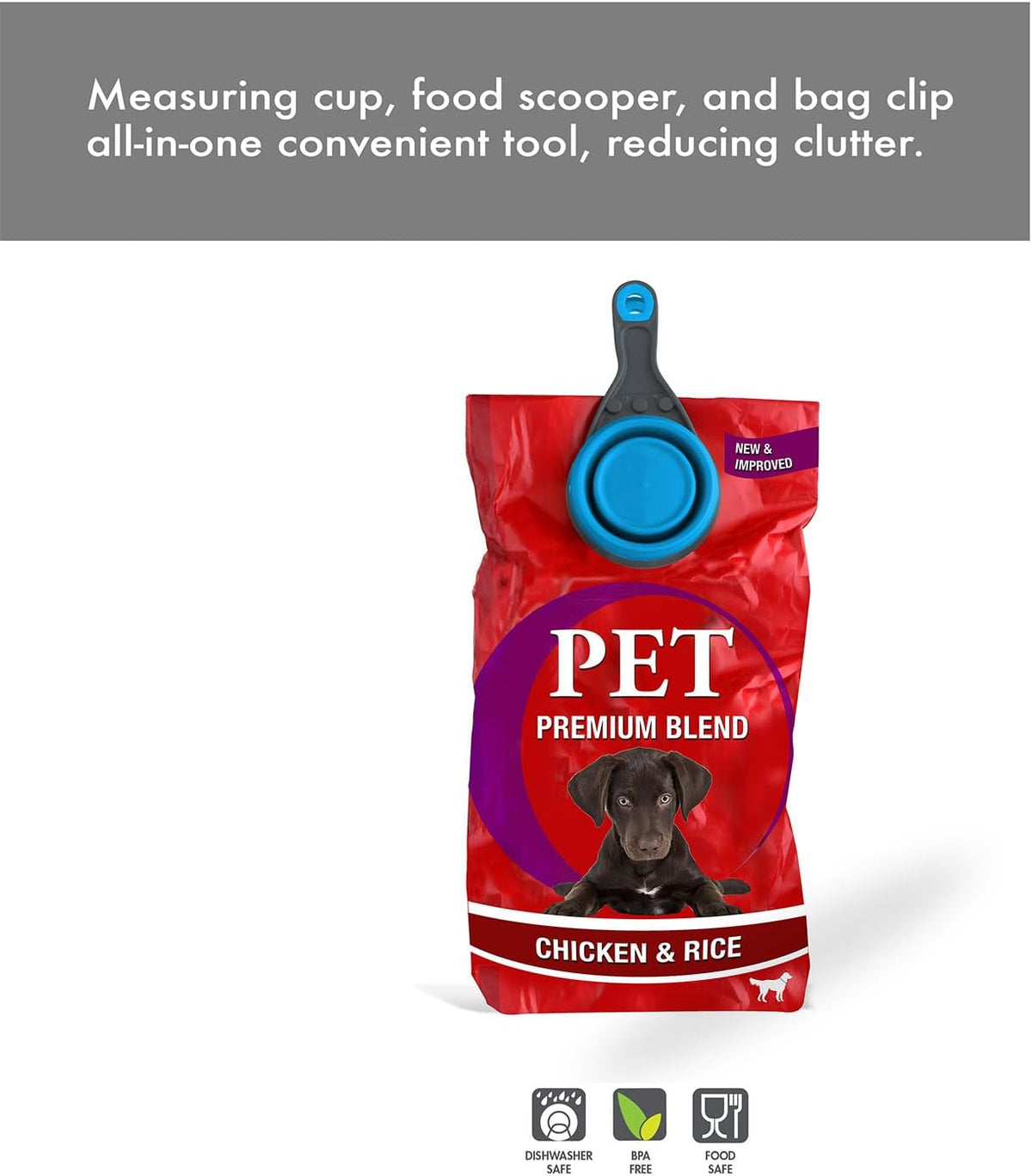 Dexas Popware for Pets Collapsible Klip Scoop - 2 Cup Capacity / Pro Blue - image 4